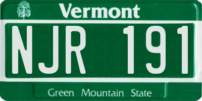 VT license plate NJR191