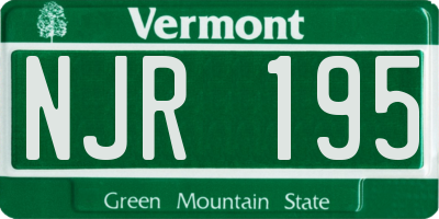 VT license plate NJR195