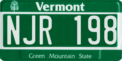 VT license plate NJR198