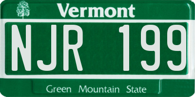 VT license plate NJR199