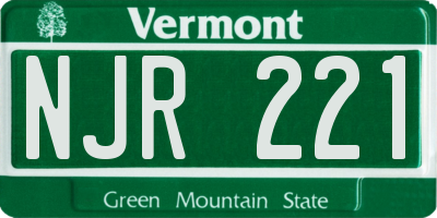 VT license plate NJR221