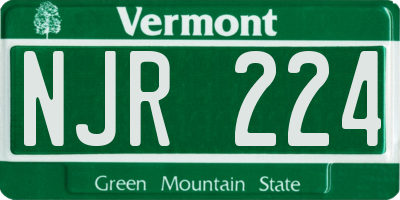 VT license plate NJR224