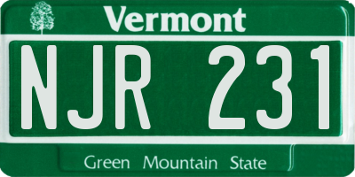 VT license plate NJR231