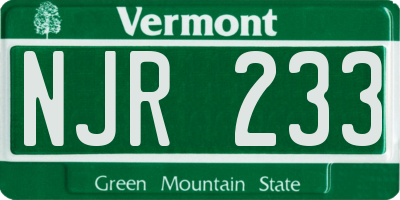 VT license plate NJR233
