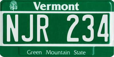 VT license plate NJR234