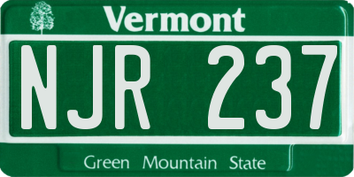 VT license plate NJR237