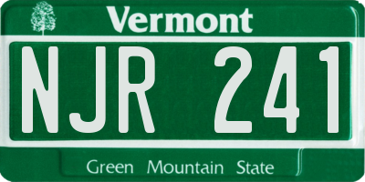 VT license plate NJR241