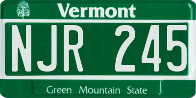 VT license plate NJR245