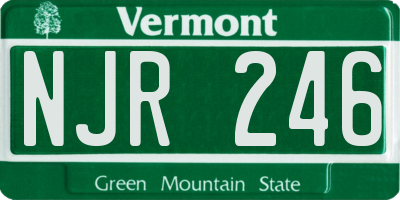 VT license plate NJR246
