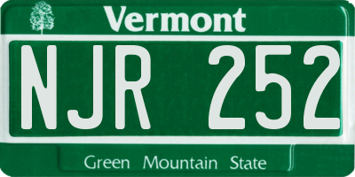 VT license plate NJR252