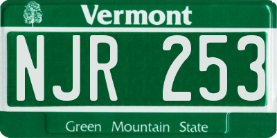 VT license plate NJR253