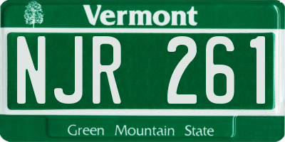 VT license plate NJR261