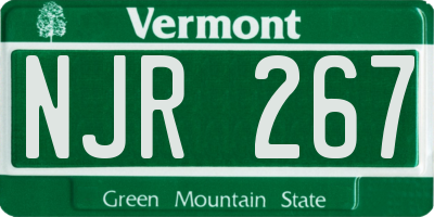 VT license plate NJR267