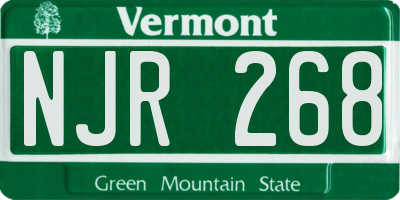 VT license plate NJR268