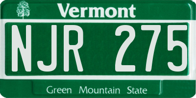 VT license plate NJR275