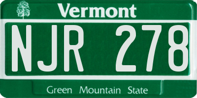 VT license plate NJR278