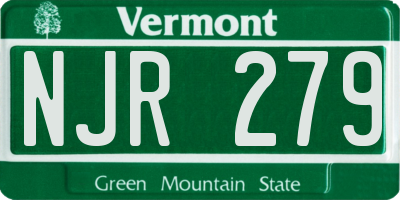 VT license plate NJR279