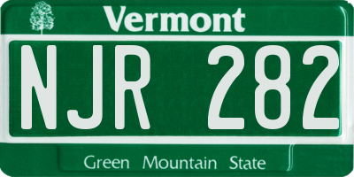 VT license plate NJR282