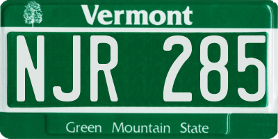 VT license plate NJR285