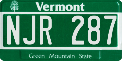 VT license plate NJR287