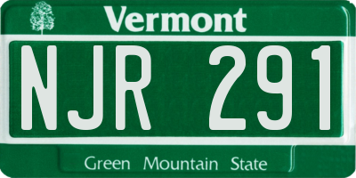 VT license plate NJR291