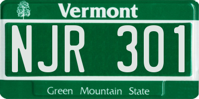 VT license plate NJR301