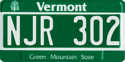 VT license plate NJR302