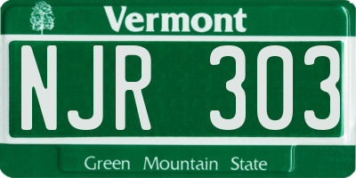 VT license plate NJR303