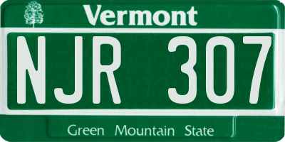 VT license plate NJR307