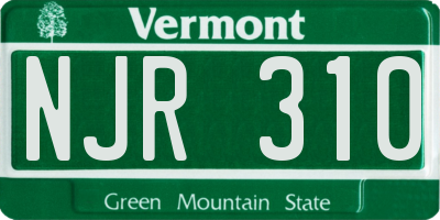 VT license plate NJR310