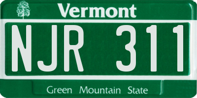 VT license plate NJR311