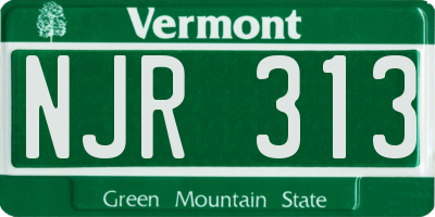 VT license plate NJR313