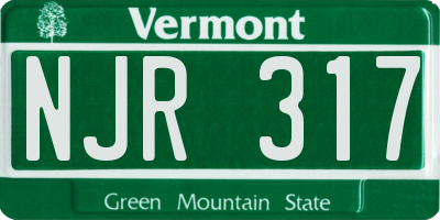 VT license plate NJR317