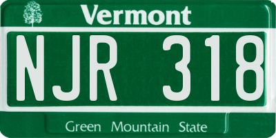 VT license plate NJR318