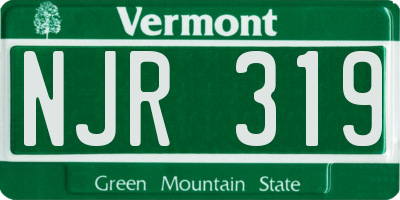 VT license plate NJR319