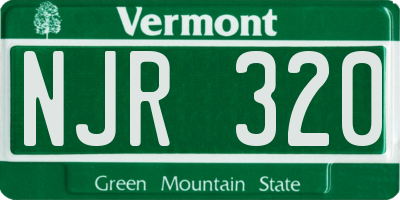 VT license plate NJR320