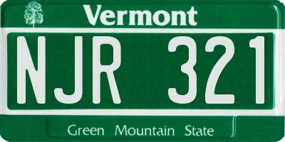 VT license plate NJR321