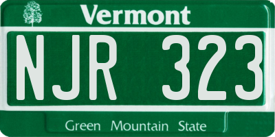 VT license plate NJR323
