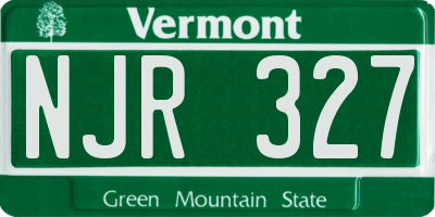 VT license plate NJR327