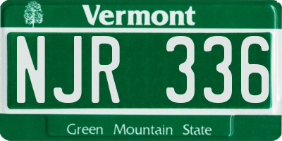 VT license plate NJR336