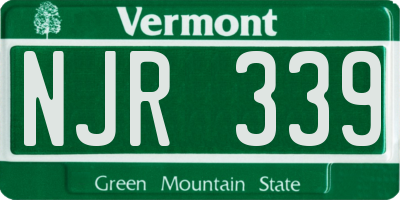 VT license plate NJR339
