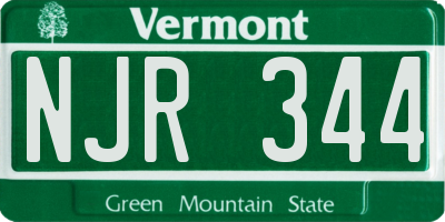 VT license plate NJR344