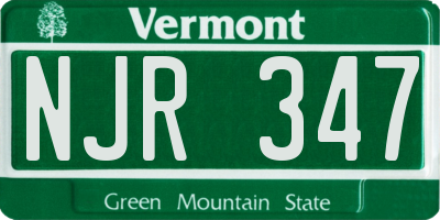 VT license plate NJR347