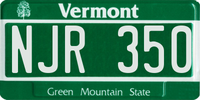 VT license plate NJR350