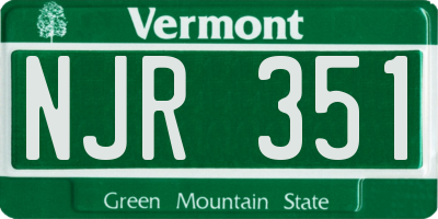 VT license plate NJR351