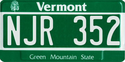 VT license plate NJR352