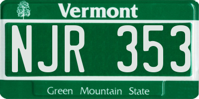 VT license plate NJR353