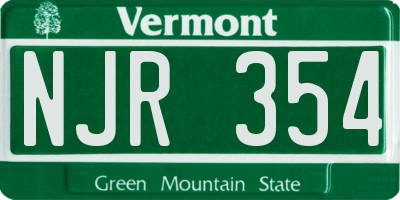 VT license plate NJR354