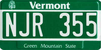 VT license plate NJR355