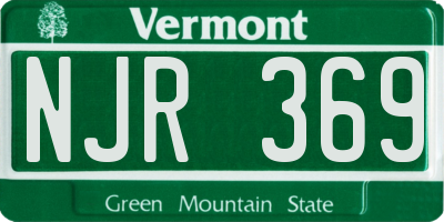 VT license plate NJR369